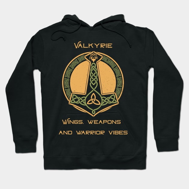 Valkyrie, wings weapons and warrior vibes Hoodie by Poseidon´s Provisions